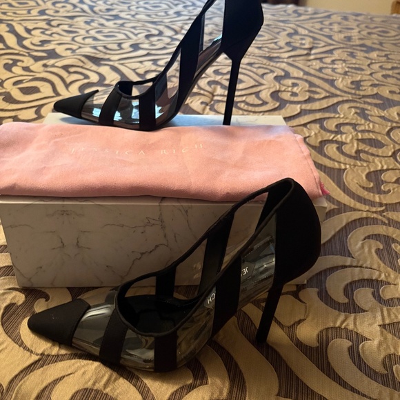 Jessica Rich  Zaza Stiletto Heel  Pumps Mesh Inserts Black NEW  EU39/ US 9 - Picture 1 of 2